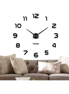 Buy 3D Frameless Wall Clock Sticker Black in UAE