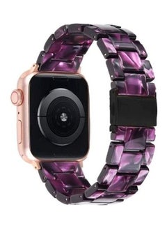 Buy Marble Resin Bracelet Band For Apple Watch SE Series 42/44mm Purple in UAE