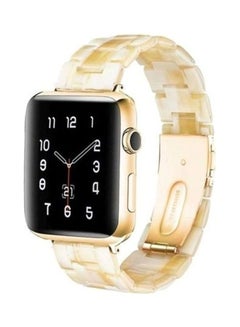 Buy Marble Resin Bracelet Band For Apple Watch SE Series 42/44mm Beige in UAE
