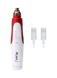 Buy Ultima N2 Derma Pen With 2 Needle Cartridges White/Red in Saudi Arabia