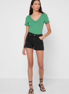 Buy Denim Mini Shorts Black in UAE