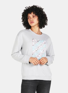 Buy Printed Casual Pullover Grey in Saudi Arabia