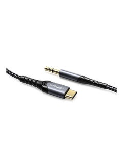 Buy HI-FI Audio Cable Earphone 3.5mm to Type-C AUX Audio Cable Black in Saudi Arabia