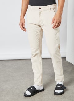Buy Slim Fit Chino Pants Beige in Saudi Arabia