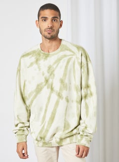 Buy Casual Tie-Dye Sweatshirt Green/White in Saudi Arabia