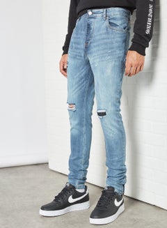 Buy Skinny Fit Jeans Blue in Saudi Arabia