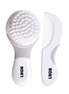 Buy Comb And Brush Set-White/Grey in Saudi Arabia