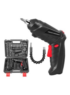 Buy Cordless Rechargeable Screwdriver And Bits Set Black/Red in UAE