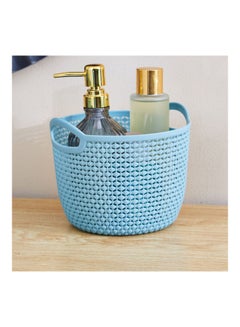 Buy Knit Round Basket Blue 15.2 x 19cm in Saudi Arabia