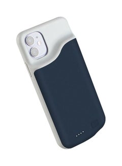 Buy Slim and External Backup Battery Power Bank Case Cover for Apple iPhone 11 Blue/White in UAE