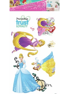 Buy Disney Princess Single Sheet Easy Peel and Stick Wall Decal Multicolour in UAE