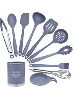 Buy 11-Piece Cooking Kitchen Utensil Set Grey in UAE