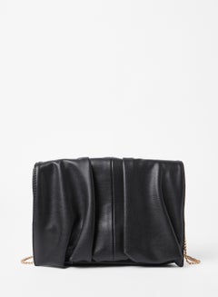 Buy Faux Leather Clutch Black in UAE