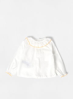 Buy Infant Piping Trim Blouse White in UAE