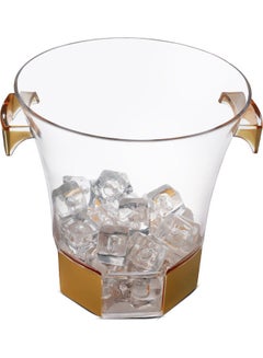 Buy Octagonal Ice Bucket Clear/Golden 22 x 20 x 22cm in UAE