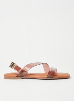 Buy Iggy Buckle Flat Sandals Brown/Clear in Saudi Arabia