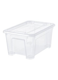 Buy Multipurpose Samla Polypropylene Plastic Box with Lid Transparent 28 X 20 X 14cm in Egypt