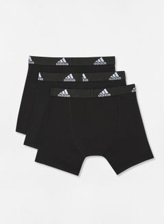 adidas men logo boxer briefs 3 pairs (GU8889) - famousports.com