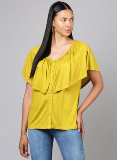 اشتري Casual Comfortable Top Mustard في السعودية