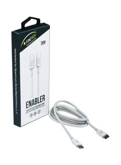 Buy Enabler PD 30W USB C To USB C Cable With Charging And Data Sync Functions White in UAE
