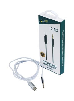 Buy C-Aux Type C To 3.5mm Headset Aux Adapter White in UAE