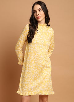 Buy Casual Stylish Dress Yellow in UAE