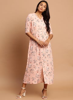 Buy Stylish Midi Dress Peach in Saudi Arabia