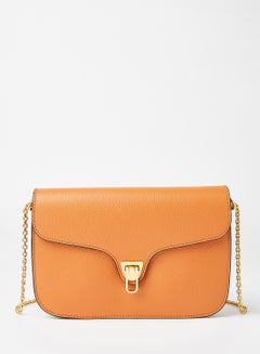 Buy Leather Shoulder Bag Burnt Orange in UAE