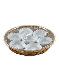 Buy Breakfast Tray Brown/Clear 35x35x7cm in UAE