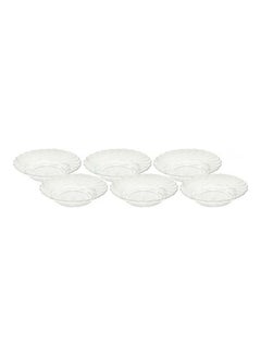 Buy Glass Dinner Plate Set 6 Pieces Clear 20cm in Egypt