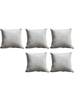 Buy 5-Piece Velvet Decorative Cushion Set Grey 25x25cm in Saudi Arabia