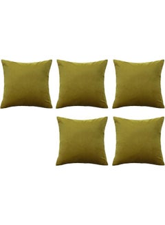 Buy 5-Piece Decorative Filled Cushion Set Green 30x30cm in Saudi Arabia