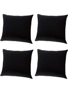 Buy 4-Piece Decorative Cushion Set Black 30x30cm in Saudi Arabia