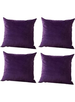 Buy 4-Piece Decorative Cushion Set Purple 30x30cm in Saudi Arabia