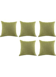 Buy 5-Piece Decorative Filled Cushion Set Green 40x40cm in Saudi Arabia