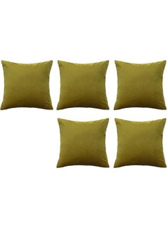 Buy 5-Piece Decorative Filled Cushion Set Green 40x40cm in Saudi Arabia