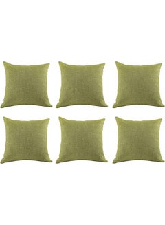 Buy 6-Piece Decorative Filled Cushion Set Green 40x40cm in Saudi Arabia