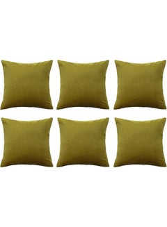 Buy 6-Piece Decorative Filled Cushion Set Green 30x30cm in Saudi Arabia