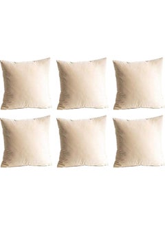 Buy 6-Piece Decorative Cushion Beige 65x65cm in Saudi Arabia