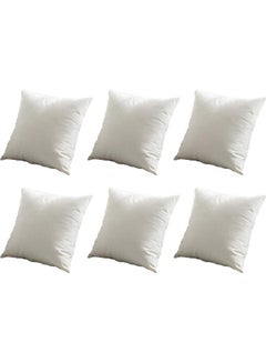 Buy 6-Piece Decorative Filled Cushion Set White 30x30cm in Saudi Arabia