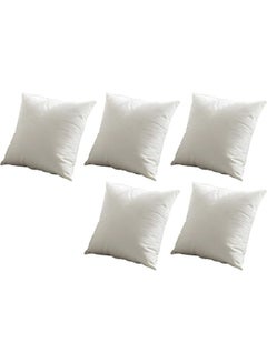 Buy 5-Piece Decorative Filled Cushion Set White 65x65cm in Saudi Arabia