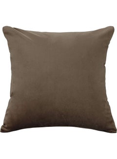 Buy Square Shaped Decorative Cushion Brown 65x65cm in Saudi Arabia