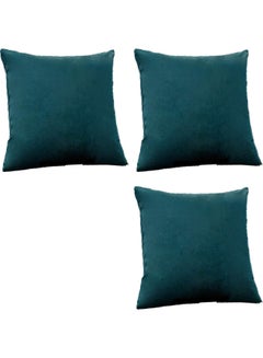 Buy 3-Piece Decorative Cushion Set Blue 30x30cm in Saudi Arabia