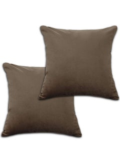 Buy 2-Piece Decorative Cushion Brown 40x40cm in Saudi Arabia