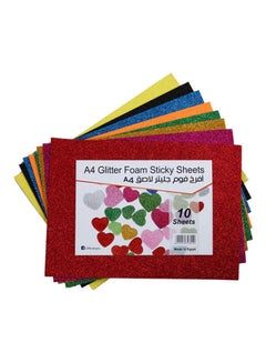 Buy Foam Sheets- A4 Size- Pack of 10 - Sticky Glitter Multicolour in Egypt