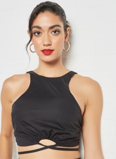 Buy Bow Crop Top Black in Saudi Arabia