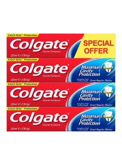 Buy Maximum Cavity Protection Great Regular Flavour Toothpaste 120ml Pack of 4 in Saudi Arabia