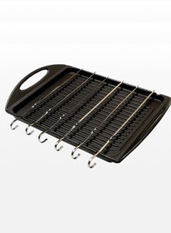 Buy Pre-Seasoned Cast Iron Grill Plate Black 26x33x6cm in UAE