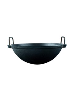 Buy Pre-Seasoned Cast Iron Kadai Black 10inch in UAE