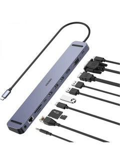 Buy 11-in-1 USB-C Multiport Docking Station Grey in Saudi Arabia